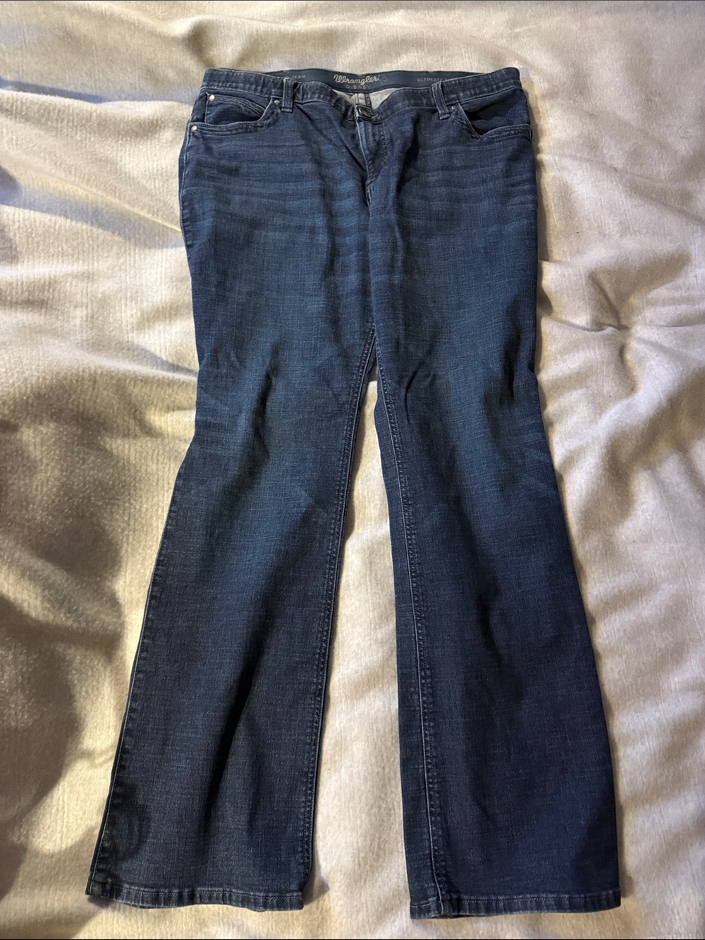 Wrangler Dark Blue Flare Jeans - Women's Wide Leg